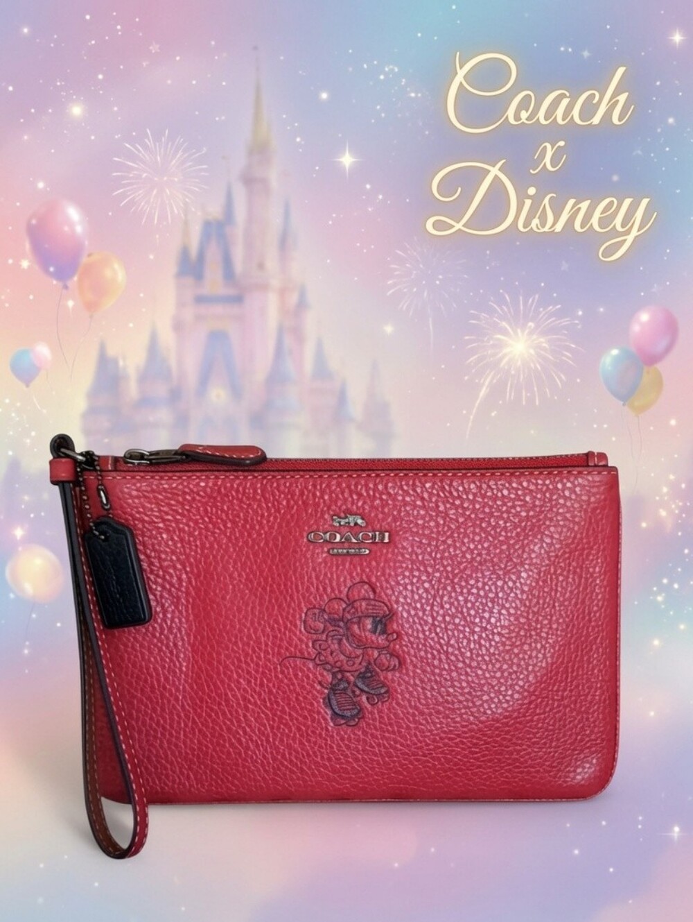 Coach Disney Minnie Mouse Large Pouch Wristlet
